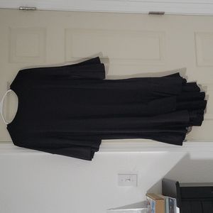 Lularoe Maureen solid black dress knee length large